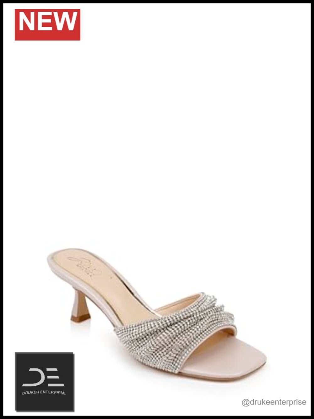 Crystal Embellished Kitten Heel Mules Slide Sandals Women's Formal Evening Shoes